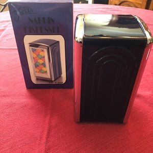 Fiestaware cobalt retro napkin holder dispenser